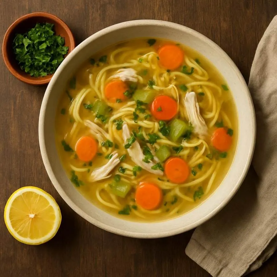 شوربة الدجاج بالنودلز