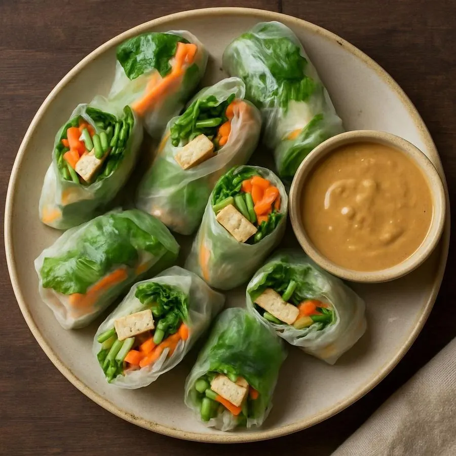 Fresh Summer Rolls with Peanut Sauce