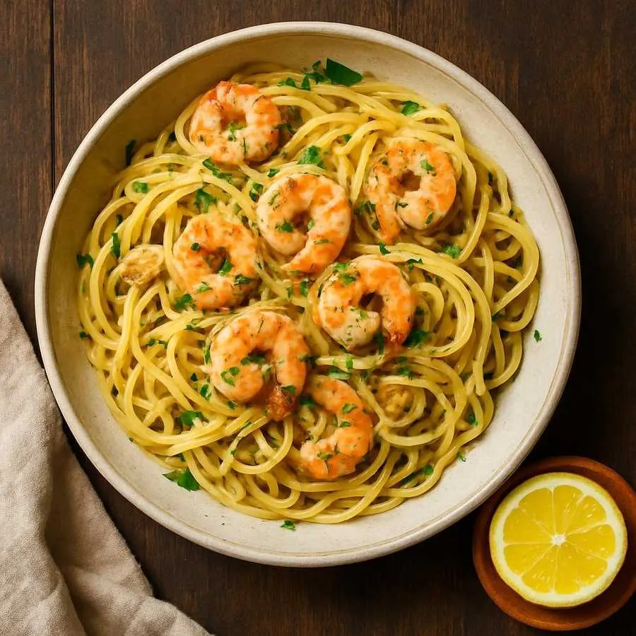 Garlic Prawn Linguine