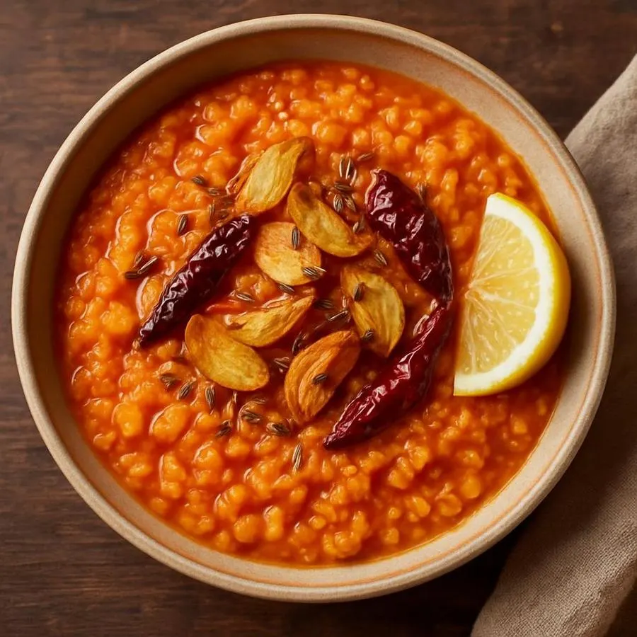 Masoor Dal with Garlic Tadka