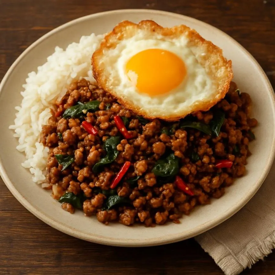 Pad Krapow with Minced Pork