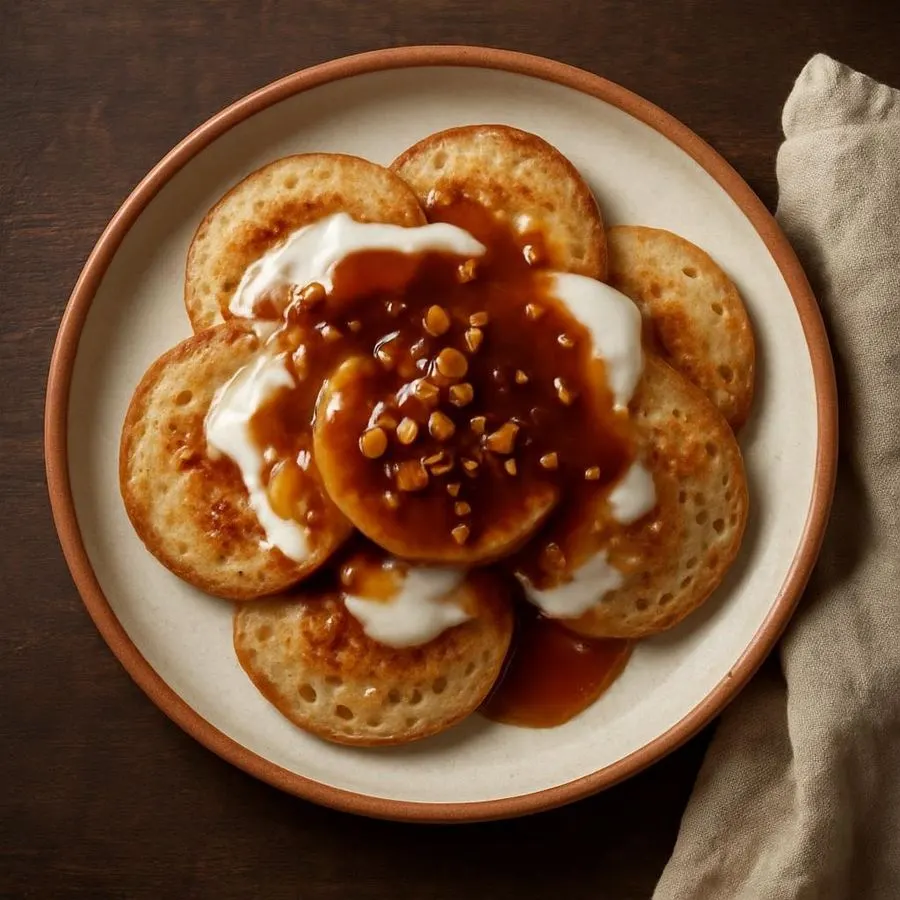 Serabi with Coconut Palm Sugar Sauce