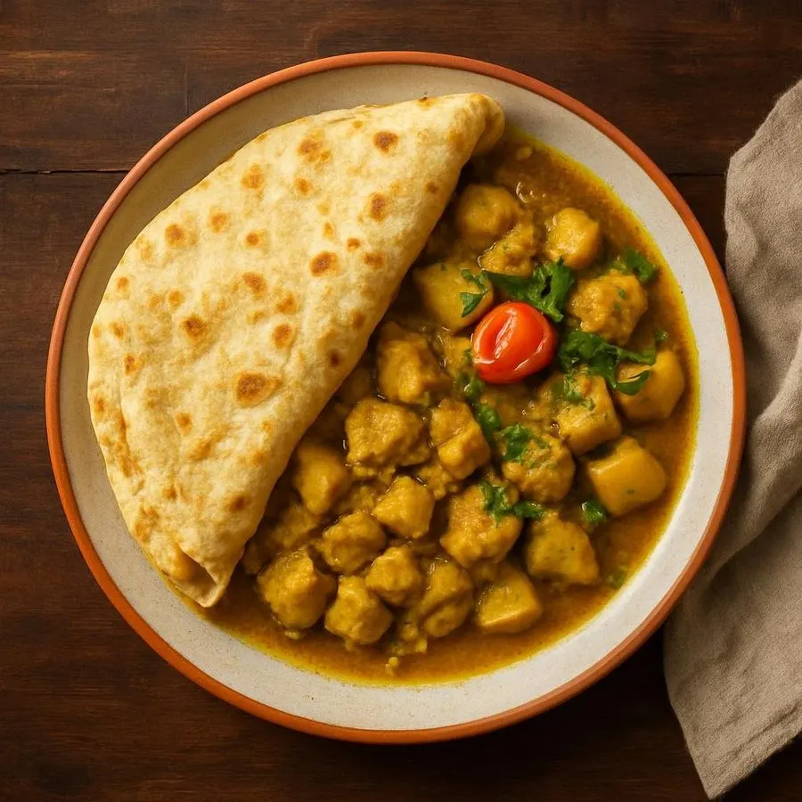 Trinidadian Chicken Roti